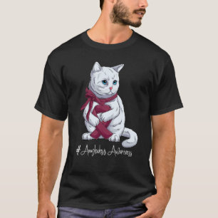 National Amyloidosis Awareness Month Burgundy Ribb T-Shirt