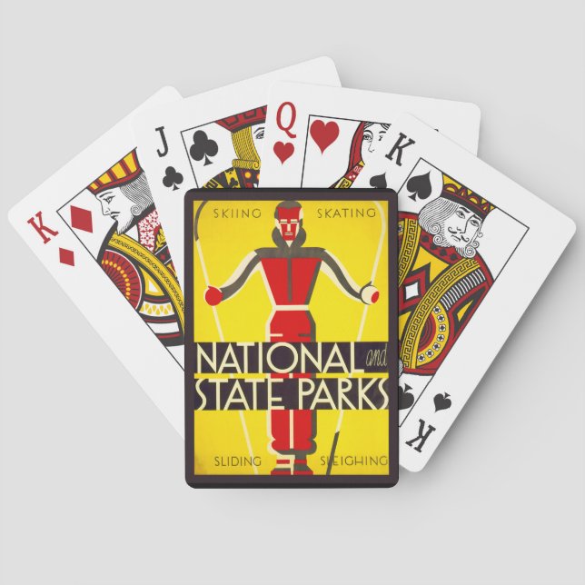 National and state parks, skiing - Dorothy Waugh Playing Cards (Back)