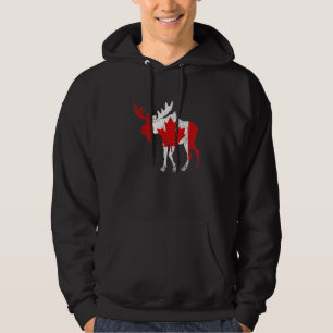 National Animal Moose Canadian Flag Maple Leaf Can Hoodie