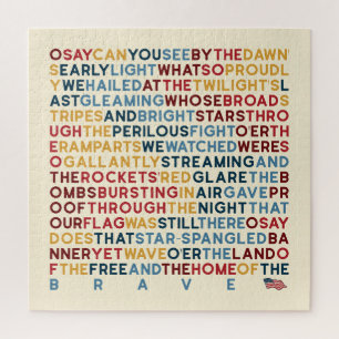 National Anthem Lyrics 1 Jigsaw Puzzle