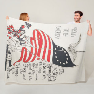 National Anthem United States of America Flag Fleece Blanket