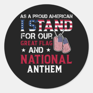 National Anthem - USA Flag Design Classic Round Sticker