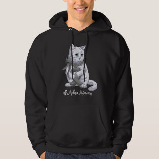 National Aphasia Awareness Month Gray Ribbon Cute Hoodie