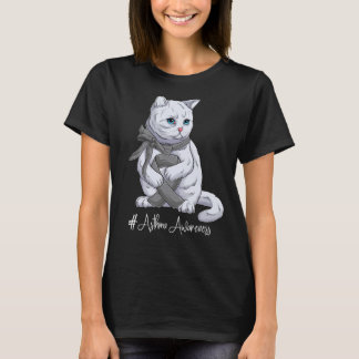 National Asthma Awareness Month Grey Ribbon Cute C T-Shirt