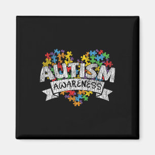 National Autism Awerness Month Autistic Kids Aware Magnet