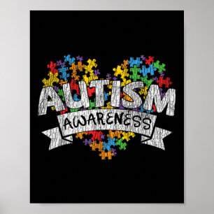 National Autism Awerness Month Autistic Kids Aware Poster