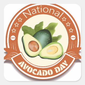 National Avocado Day Sign and Badge Square Sticker