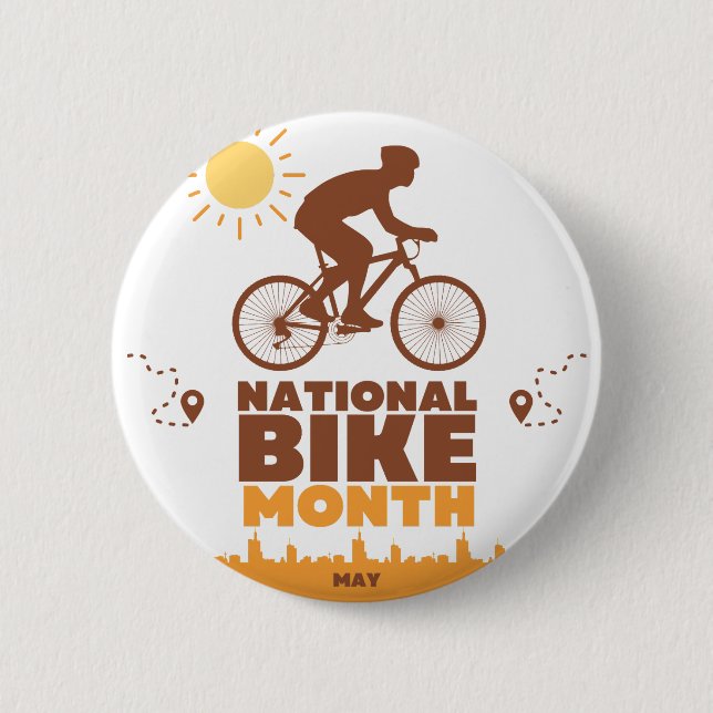 National Bike Month 6 Cm Round Badge (Front)