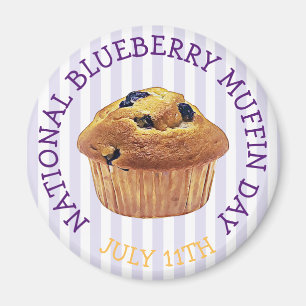 National Blueberry Muffin Day July Magnet