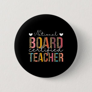 National Board Certified Teacher Leopard Teach App 6 Cm Round Badge