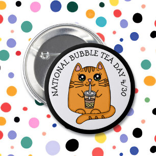 National Bubble Tea Day - April 30   6 Cm Round Badge