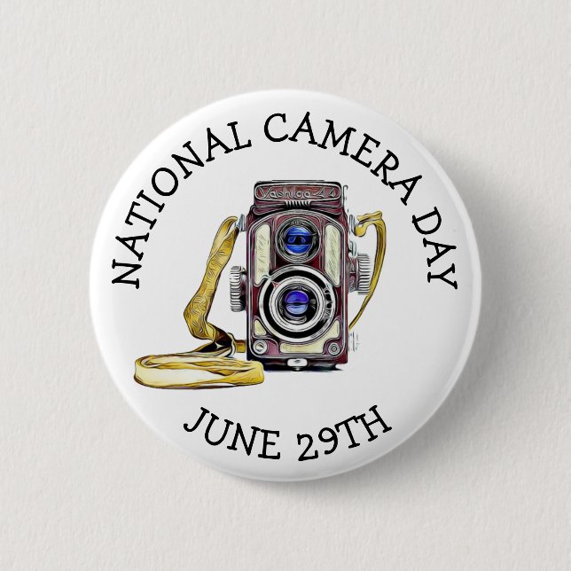 National Camera Day | June 29th 6 Cm Round Badge (Front)
