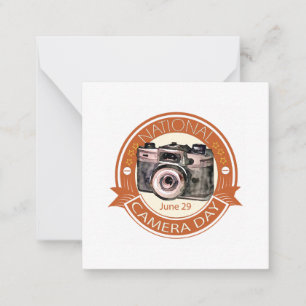 National Camera Day Sign and Badge Card