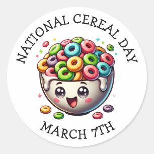 National Cereal Day March 7th Classic Round Sticker