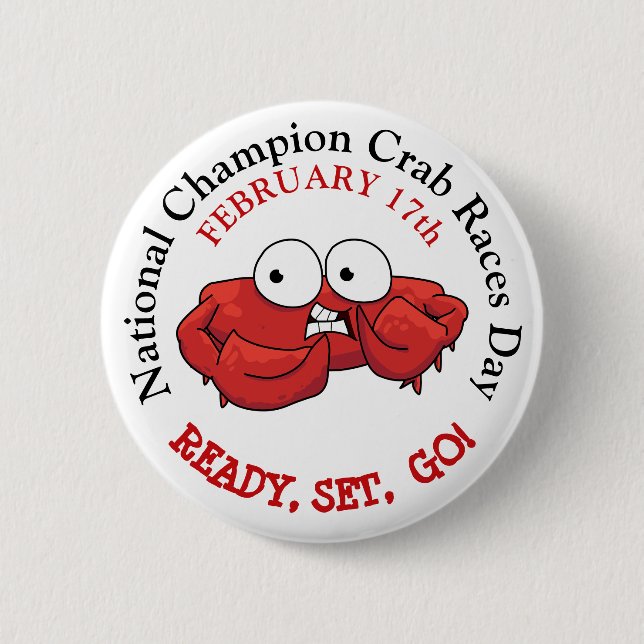 National Champion Crab Races Day Button (Front)