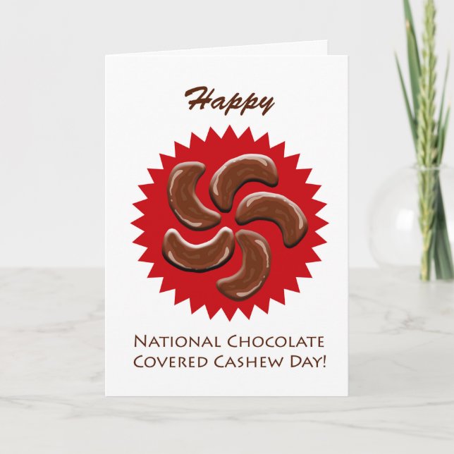 National Chocolate Covered Cashew Day, Nuts Card (Front)