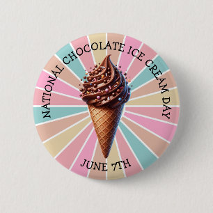 National Chocolate Ice Cream Day 6 Cm Round Badge
