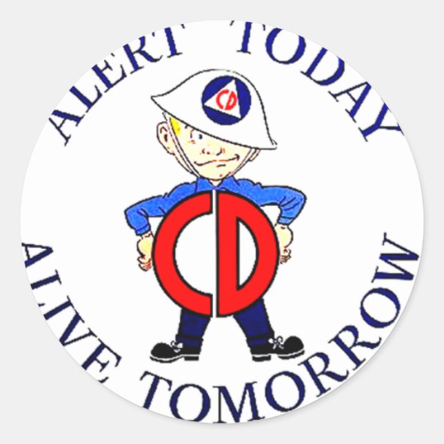 National Civil Defence Week Classic Round Sticker (Front)