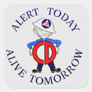 National Civil Defence Week Square Sticker