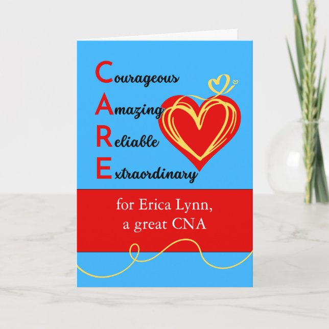 National CNA Day with CARE and Heart Card (Front)