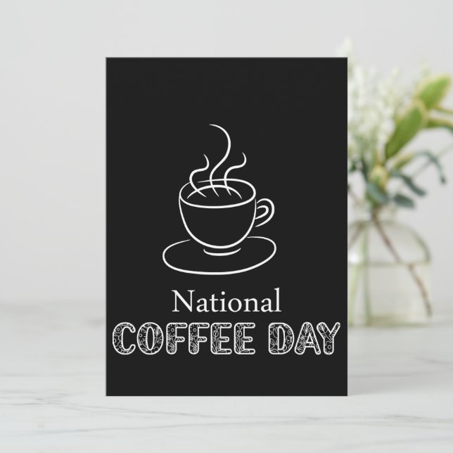 National Coffee Day Sign Card (Standing Front)