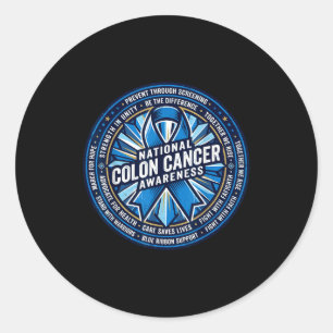 National colon cancer awareness march blue classic round sticker