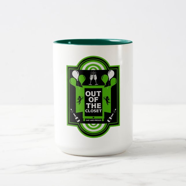 National Coming Out Day NCOD Two-Tone Coffee Mug (Center)