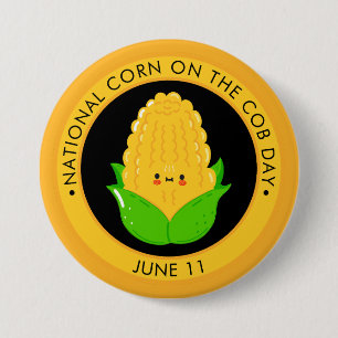 National Corn on the Cob Day 7.5 Cm Round Badge