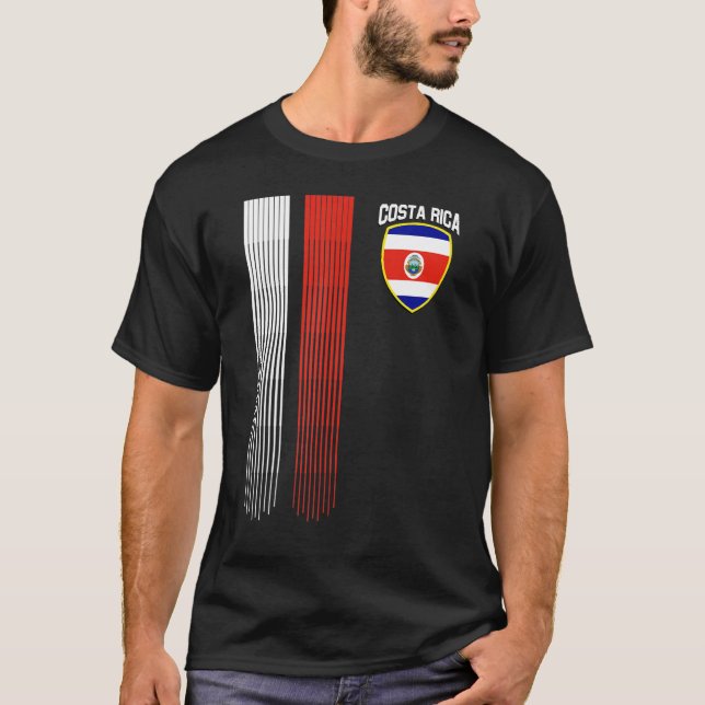 National Costa Rica Flag Rican Football Fan Soccer T-Shirt (Front)