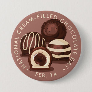 National Cream-Filled Chocolates Day 7.5 Cm Round Badge