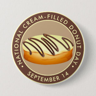 National Cream-Filled Doughnut Day 7.5 Cm Round Badge
