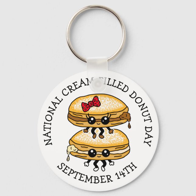 National Cream-Filled Doughnut Day - September 14t Key Ring (Front)