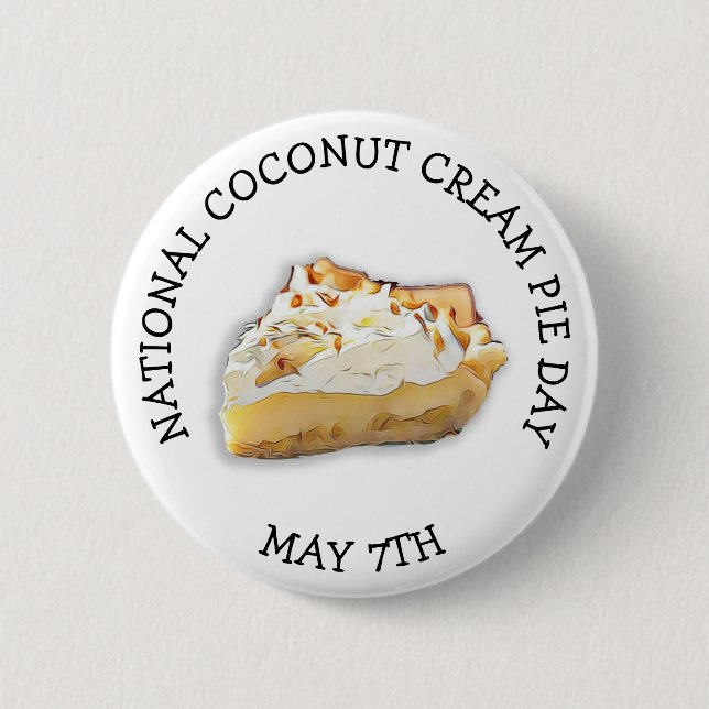 National Cream Pie Day May 7th Holiday Button (Front)