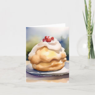 National Cream Puff Day C - January 2 - Watercolor Holiday Card