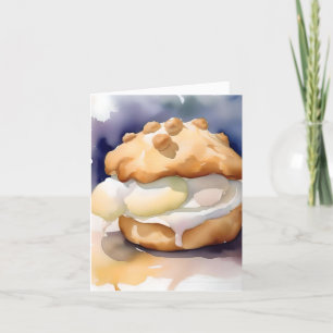 National Cream Puff Day D - January 2 - Watercolor Holiday Card