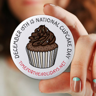 National Cupcake Day December 15th 6 Cm Round Badge