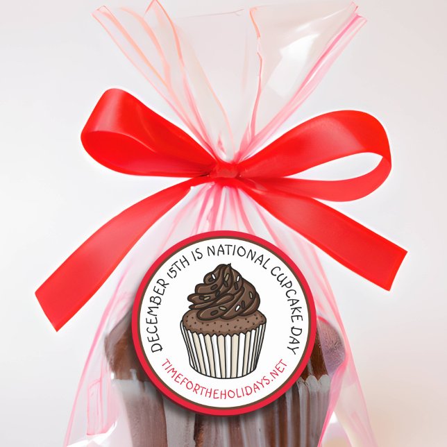 National Cupcake Day December 15th  Classic Round Sticker (Creator Uploaded)