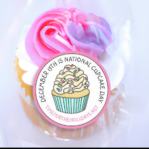 National Cupcake Day December 15th   Classic Round Sticker