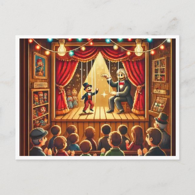 National Day of Puppetry Pixel Art Postcard (Front)