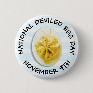 National Deviled Egg Day Food Holiday 6 Cm Round Badge