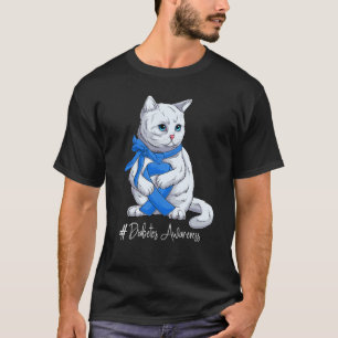 National Diabetes Awareness Month Blue Ribbon Cute T-Shirt