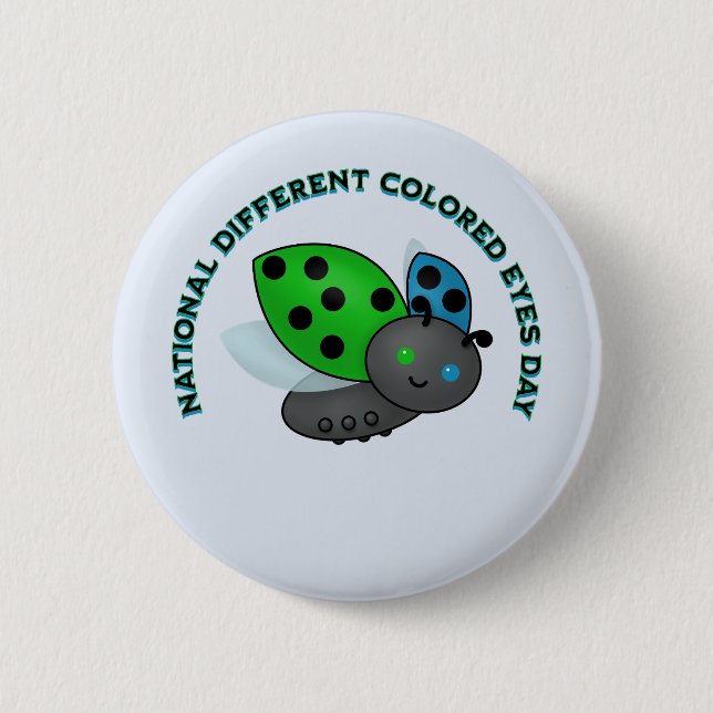 National Different Coloured Eyes Day 6 Cm Round Badge (Front)