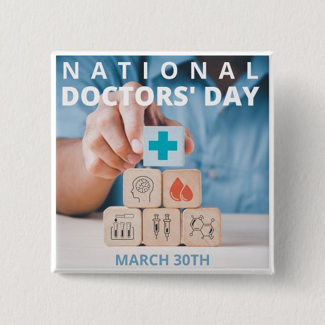 National Doctors' Day 15 Cm Square Badge (Front)