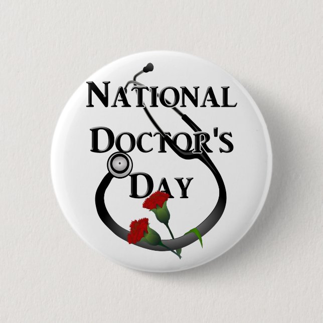 National  Doctor's Day 6 Cm Round Badge (Front)