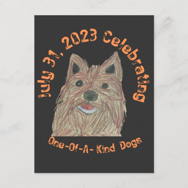 National Dog Day Celebrating Unique Puppies Postcard (Front)