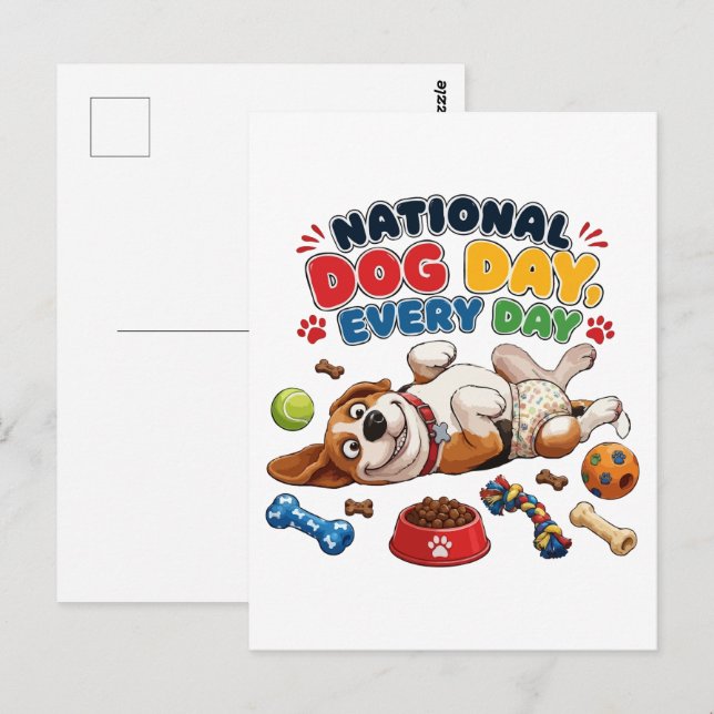 National Dog Day Every Day Postcard (Front/Back)