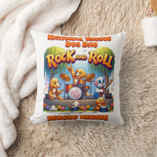 National Dog Rescue Celebration With Rock Band Cushion