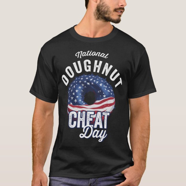 National Doughnut Cheat Day Funny T-Shirt (Front)