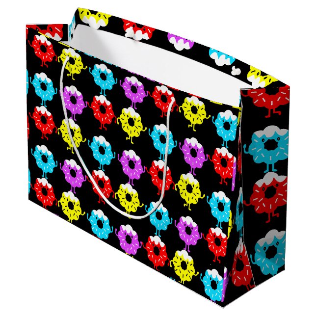 National Doughnut Day Doughnuts Large Gift Bag (Back Angled)