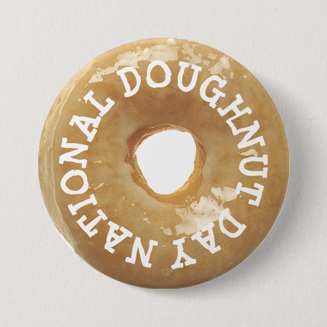 National Doughnut Day Glazed Doughnut Doughnut But 7.5 Cm Round Badge (Front)